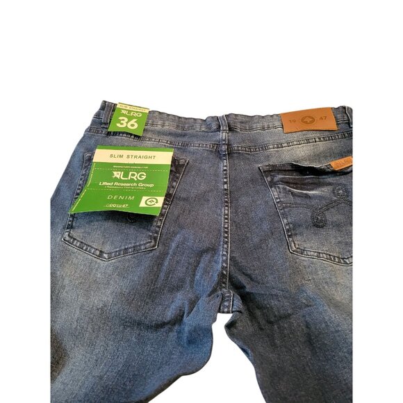 LRG Lifted Research Group 36x32 Slim Staight Denim Jeans NWT - Picture 7 of 10